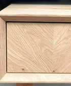 Oak Side Table with Chevron Front - The Farthing