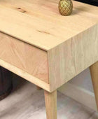 Oak Side Table with Chevron Front - The Farthing