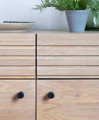 Oak Slatted Groove 2 Drawer 2 Door Sideboard - The Farthing