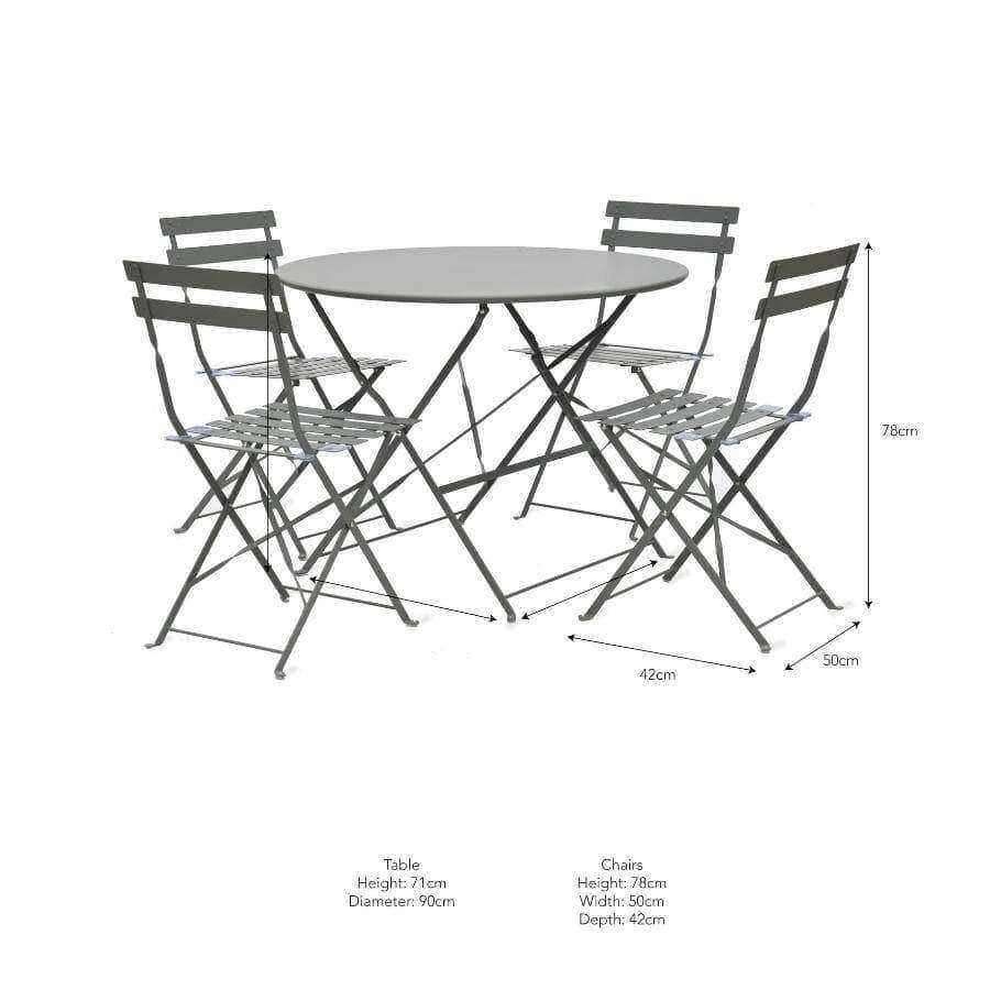 of Table and 4 Chairs - Carbon Black - The Farthing