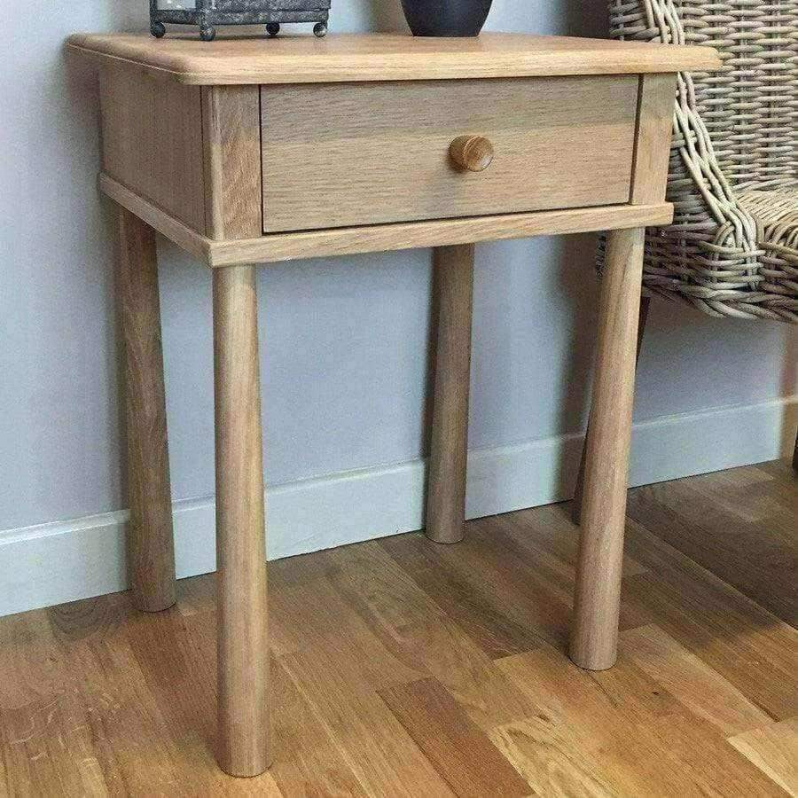 Oslo Oak BedSide 1 Drawer Table - The Farthing