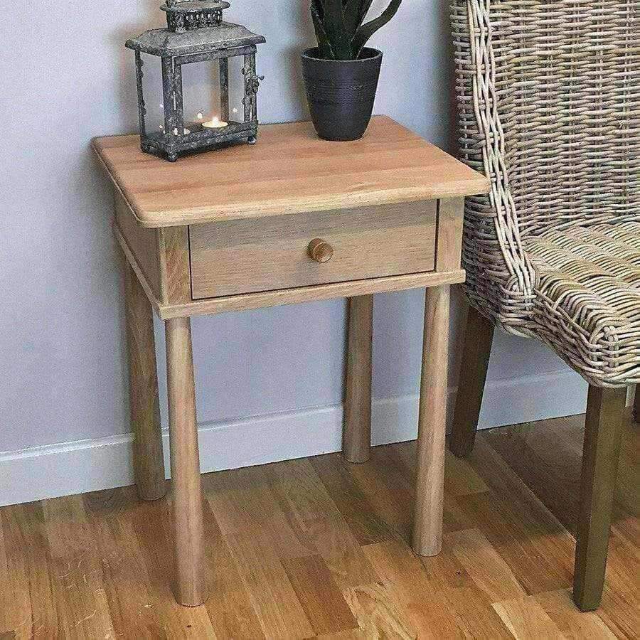 Oslo Oak BedSide 1 Drawer Table - The Farthing