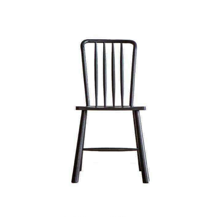 Pair of Black Wood Nordic Style Dining Chairs (2pk) - The Farthing