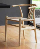 Pair of Bow Backed Natural Elm Wood Dining Chairs - The Farthing