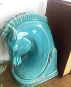 Pale Blue Horse Head Bookends - The Farthing