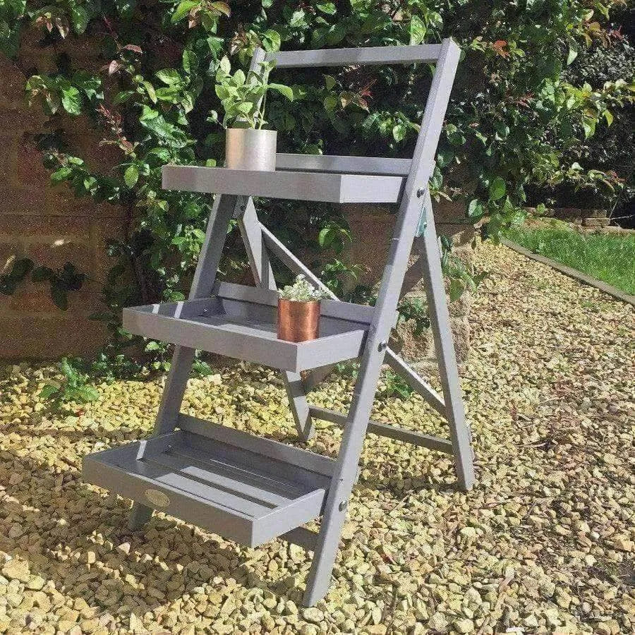 Parisian Dove Grey Wooden Plant Stand - The Farthing