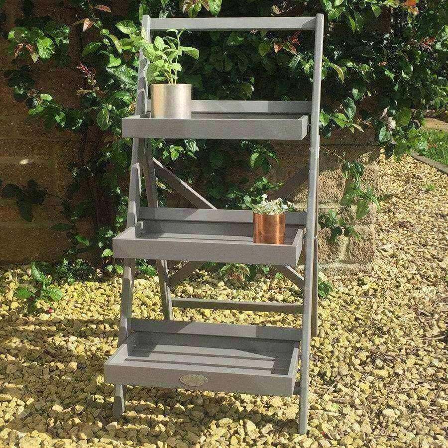 Parisian Dove Grey Wooden Plant Stand - The Farthing