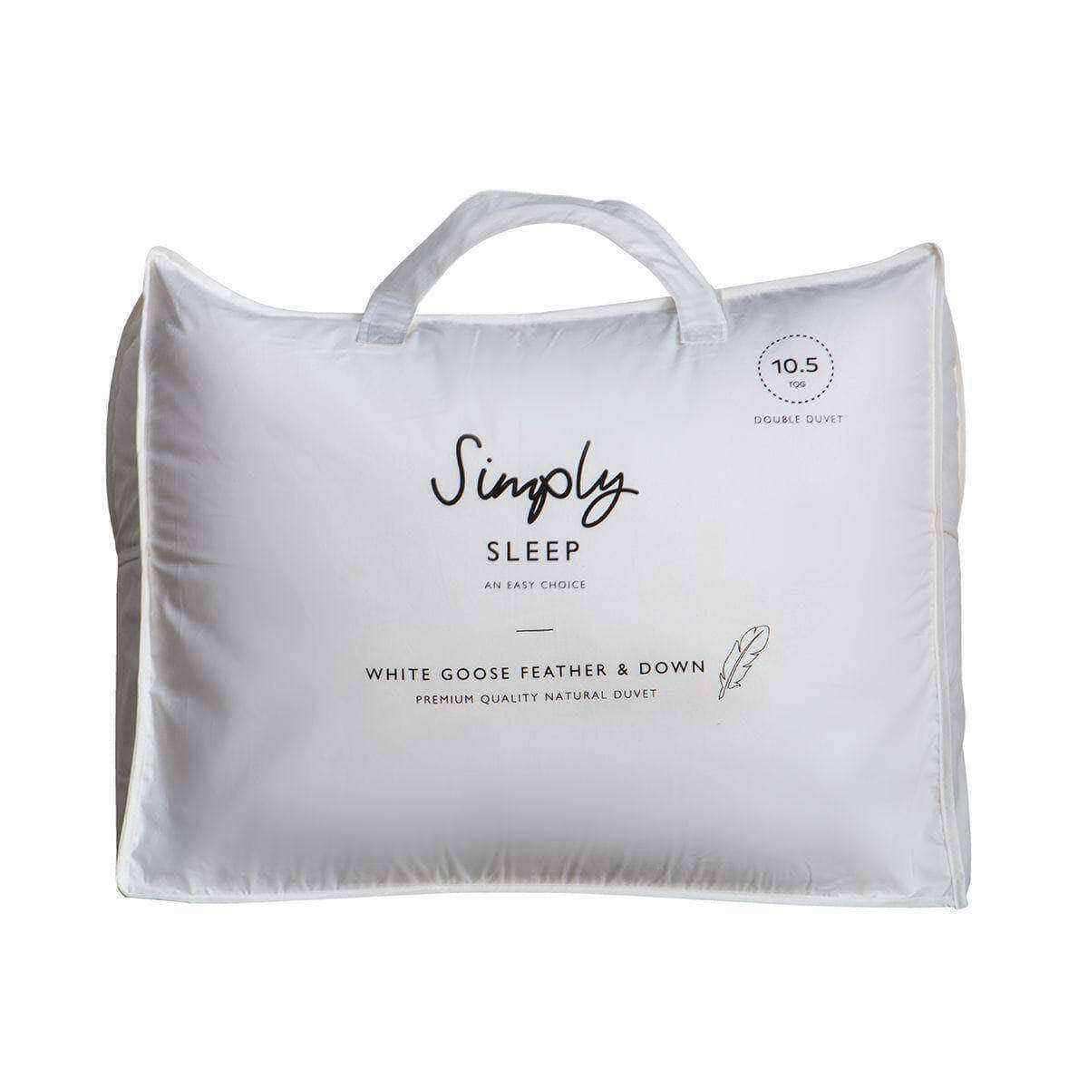 Perfect Sleep - 10.5 tog White Goose Feather and Down Duvet - select size - The Farthing