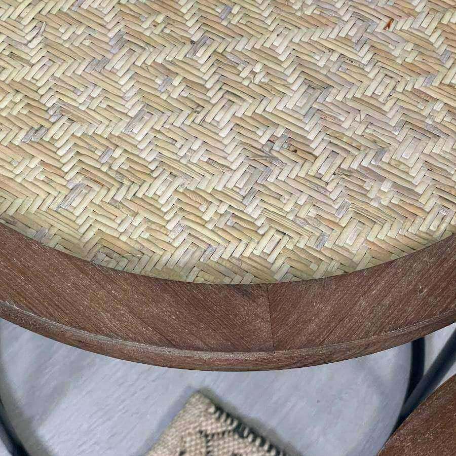 Rattan and Wood Topped - The Farthing
