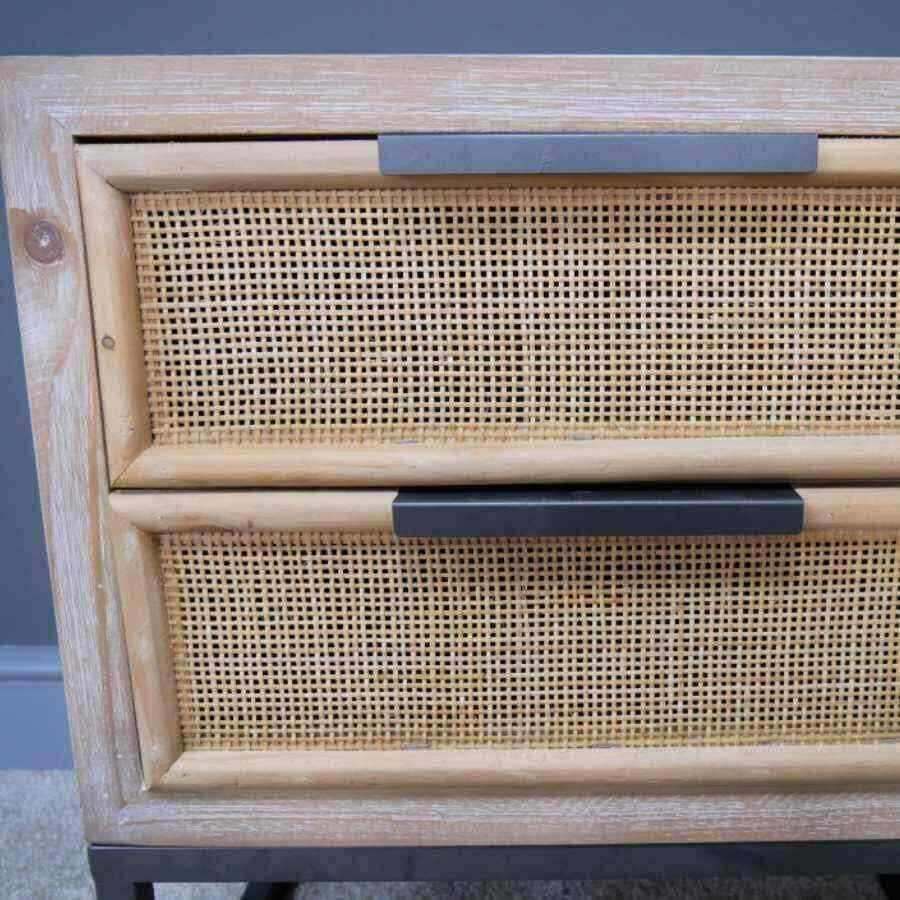 Rattan Webbed Falmouth Side Cabinet - The Farthing