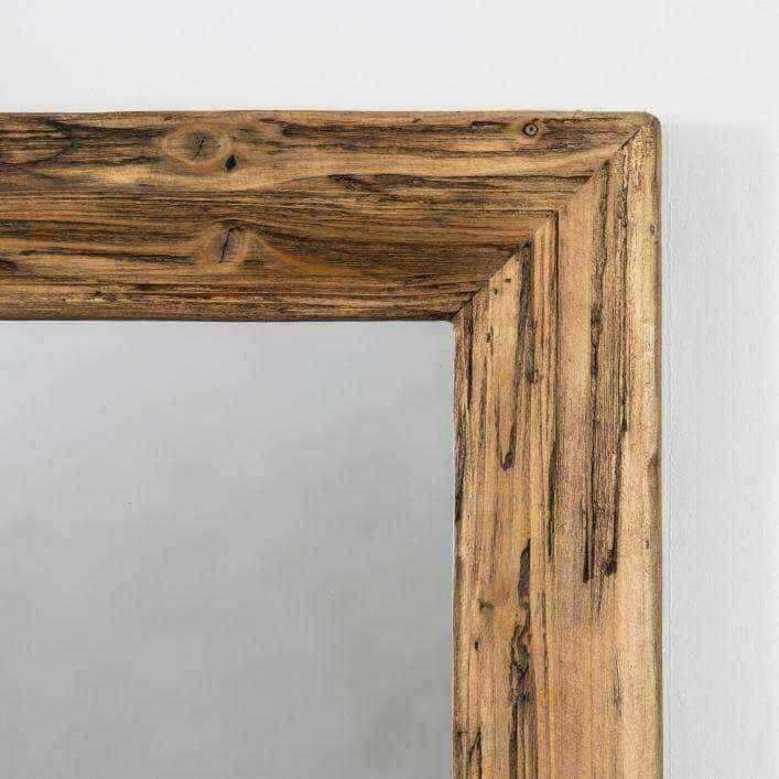 Rectangular Rustic Wood Portrait Mirror - The Farthing