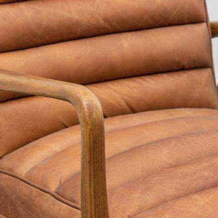 Ribbed leather chair outlet