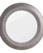 Round Antique Silver Patterned Wall Mirror - The Farthing