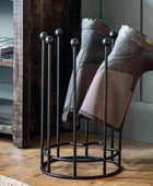 Round Black Metal Welly Boot Stand - 4 pair - The Farthing