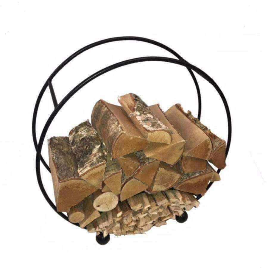 Round Black Steel Log Holder - The Farthing