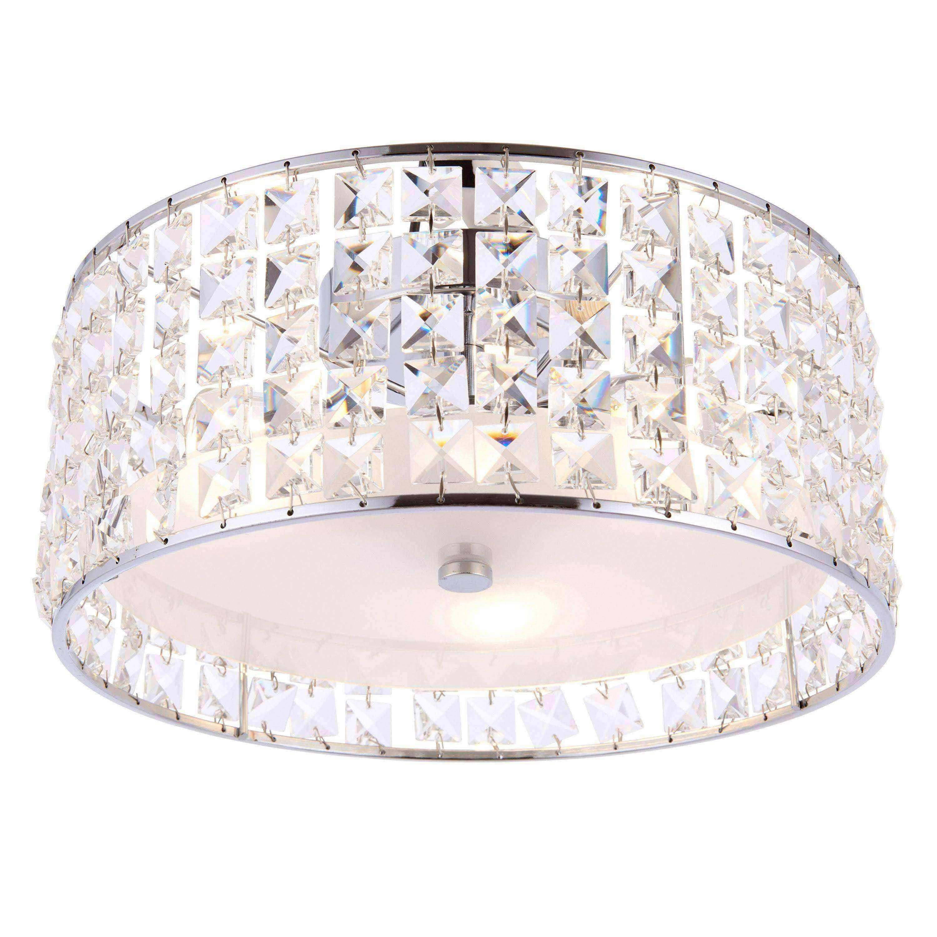 Round Crystal Detailed Ceiling Light - The Farthing
