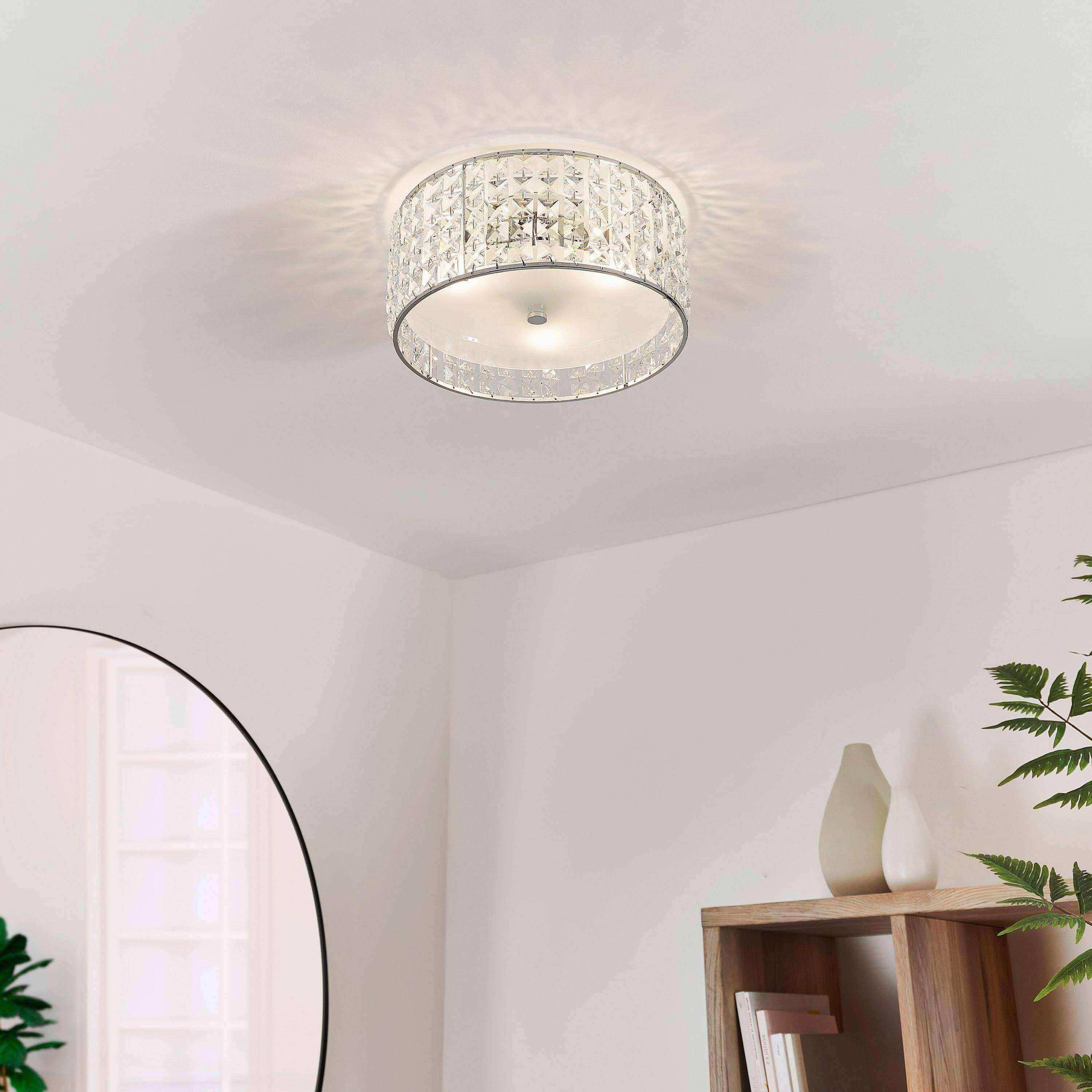 Round Crystal Detailed Ceiling Light - The Farthing