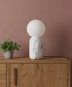 Round Glass Ball Faux Marble - The Farthing