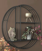Round Metal Skeleton Wall Shelf - The Farthing