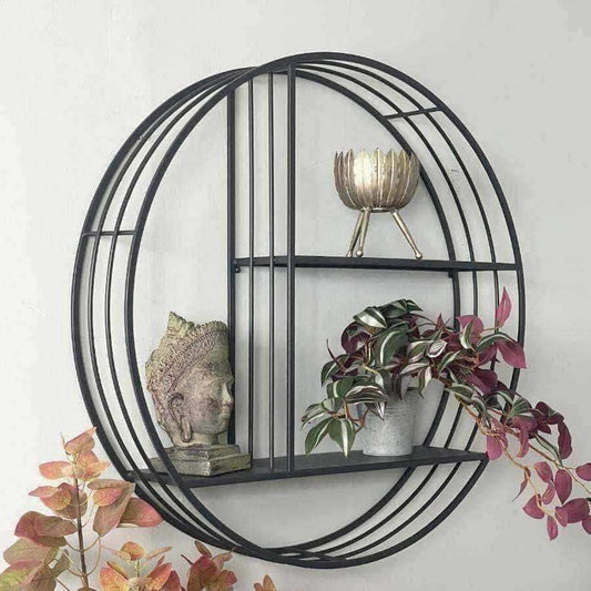 Round Metal Skeleton Wall Shelf - The Farthing