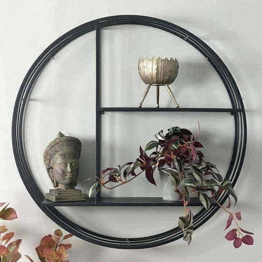 Round Metal Skeleton Wall Shelf - The Farthing