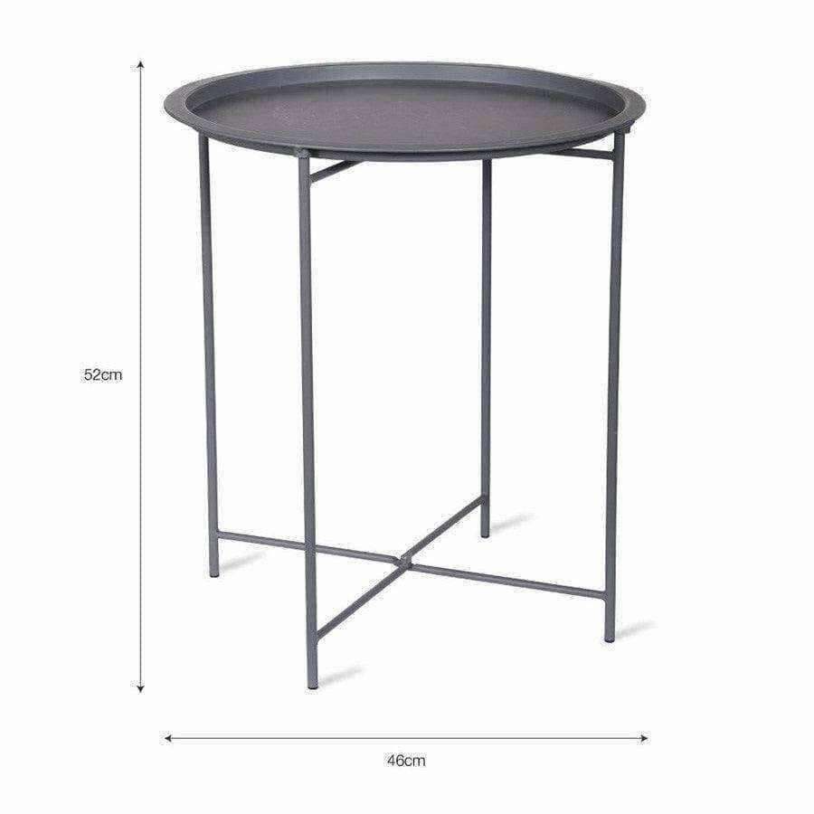 Round Metal Tray Table - Charcoal - The Farthing