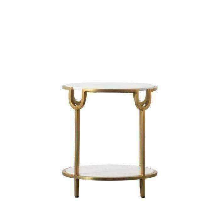 Round Westbourne Marble Toped Side Table - The Farthing