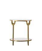 Round Westbourne Marble Toped Side Table - The Farthing