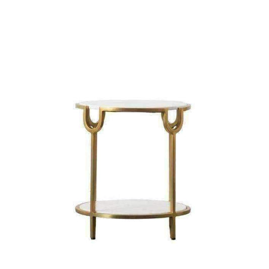 Round Westbourne Marble Toped Side Table - The Farthing