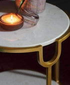 Round Westbourne Marble Toped Side Table - The Farthing