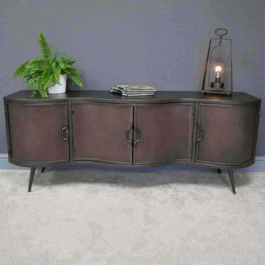 Rounded Edge Industrial Metal Storage Sideboard - The Farthing