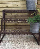 Rustic Cast Iron 3 Tiered Garden Plant Etagere - The Farthing