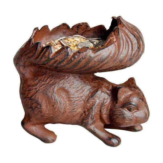 Rustic Cast Iron Squirrel / Bird Feeder - The Farthing