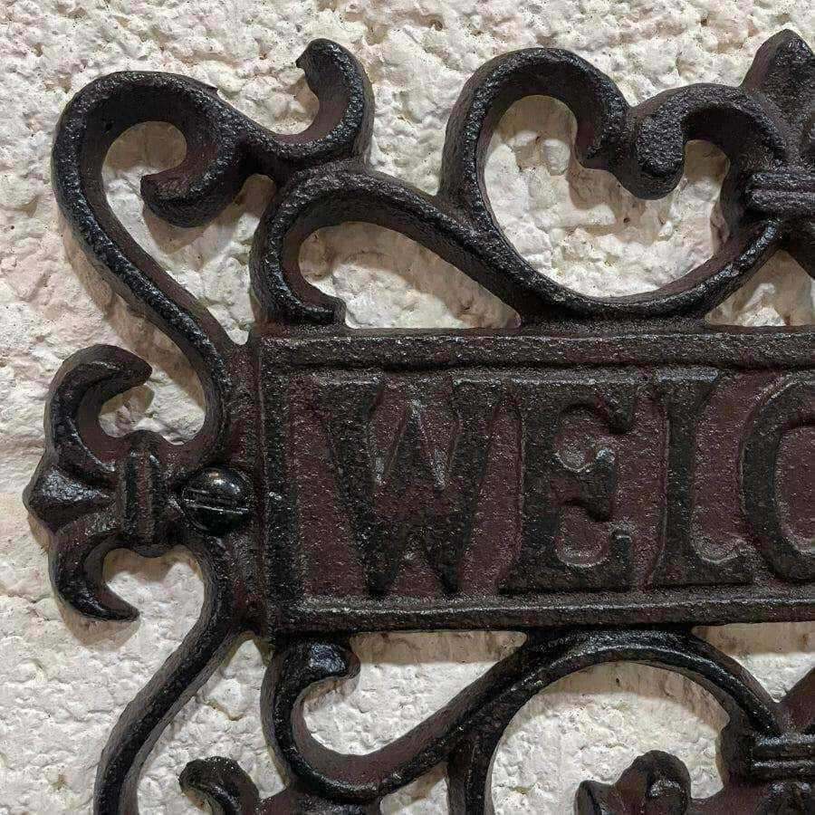 Rustic Cast Iron Welcome Sign - The Farthing