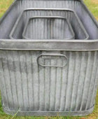 Rustic Distressed Fluted Rectangle Planter Set - 3 - The Farthing