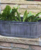 Rustic Galvanised Fluted Trough Set of 3 Tubs - The Farthing