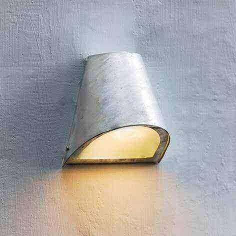 Rustic Galvanised Wall Mounted Down Light - The Farthing