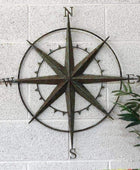 Rustic Metal Compass Garden Wall Art - The Farthing