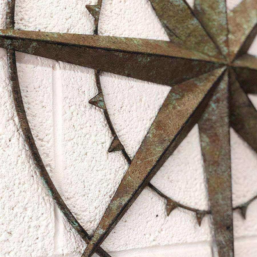 Rustic Metal Compass Garden Wall Art - The Farthing