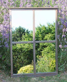 Rustic Metal Garden Window Mirror - The Farthing