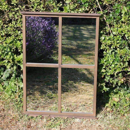 Rustic Metal Garden Window Mirror - The Farthing