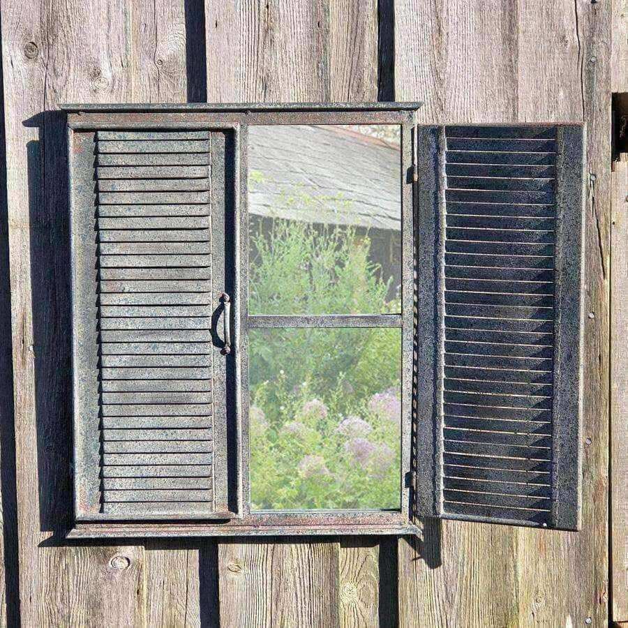 Rustic Outdoor Garden Shutter Mirror - The Farthing