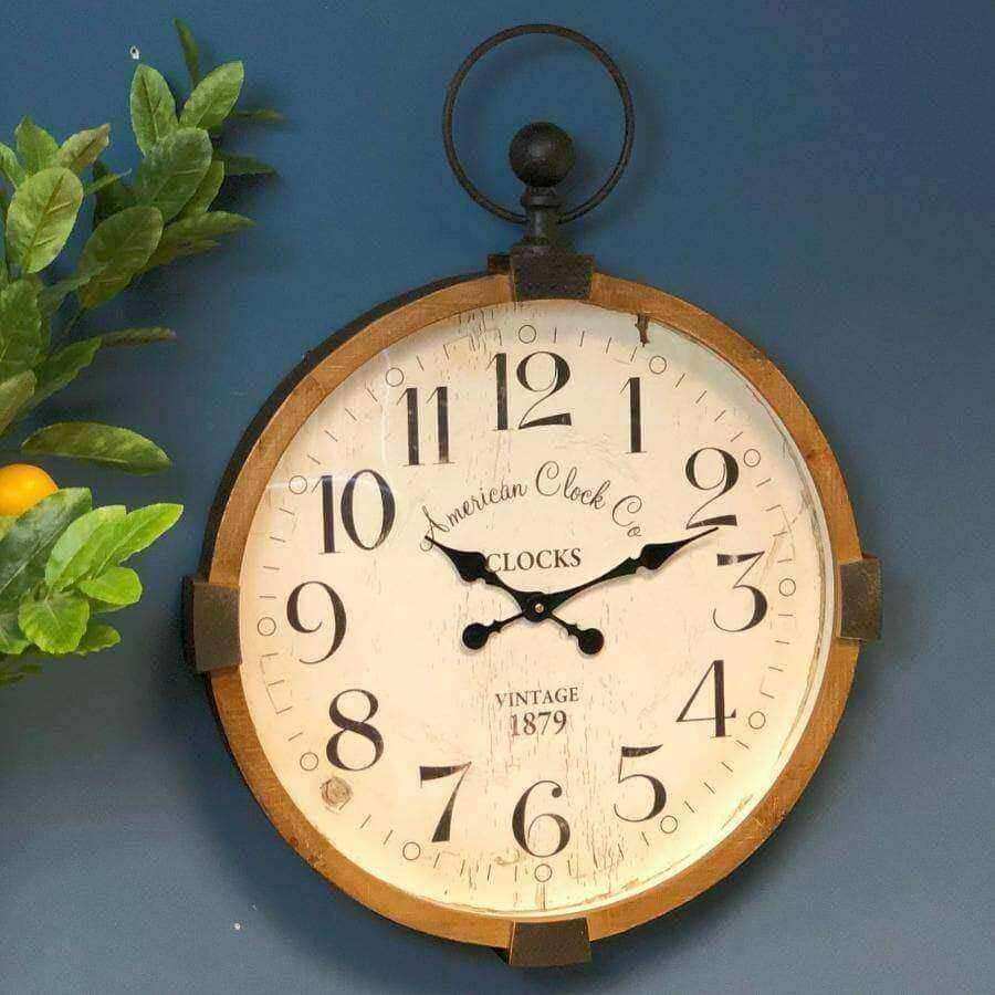 Rustic Pocket Watch Wall Clock - The Farthing