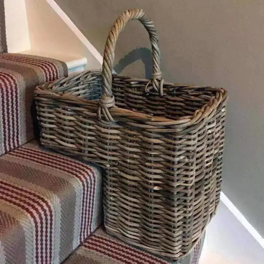 Rustic Rattan Stair Basket - The Farthing