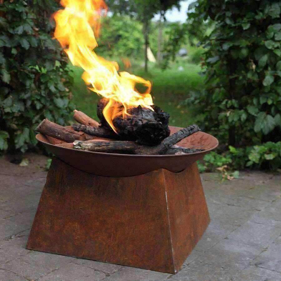 Rustic Rusty Round Fire Pit Brazier - The Farthing