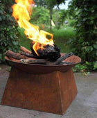 Rustic Rusty Round Fire Pit Brazier - The Farthing