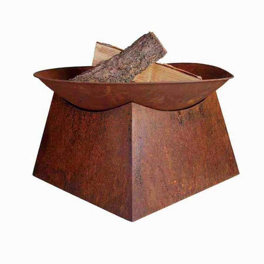 Rustic Rusty Round Fire Pit Brazier - The Farthing