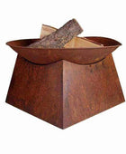 Rustic Rusty Round Fire Pit Brazier - The Farthing