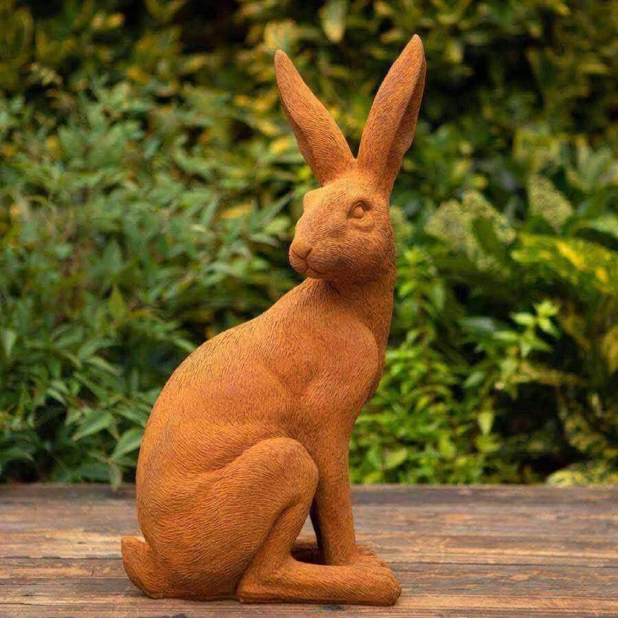 Rustic Rusty Sitting Hare - The Farthing