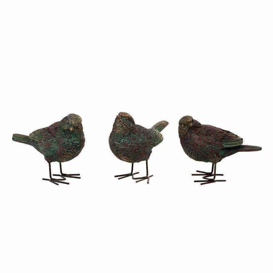 Rustic Verdigris Birds - Set of Three - The Farthing